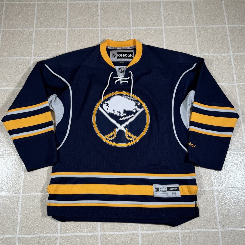Reebok Buffalo Sabres NHL Hockey Jersey Size M Blue Yellow White